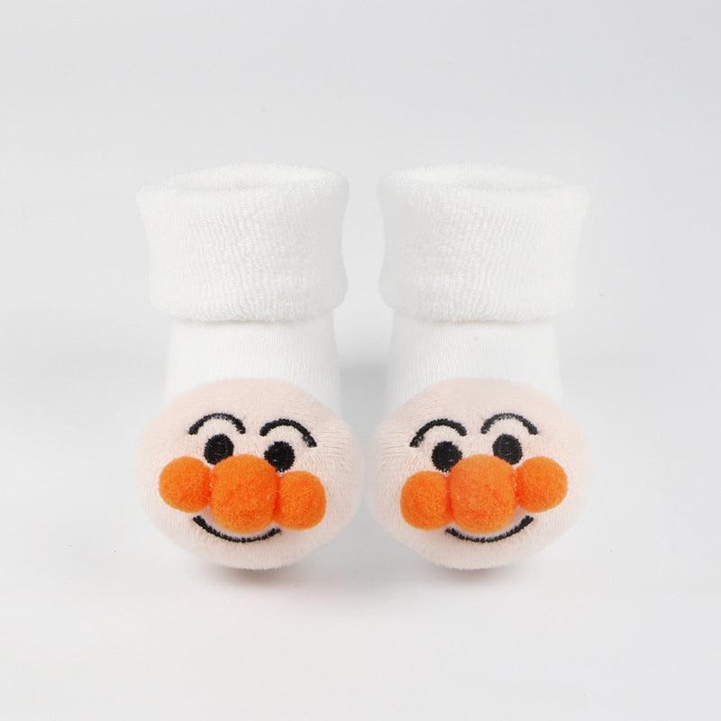 cotton baby socks with non-slip rubber for girls and boys, cute design