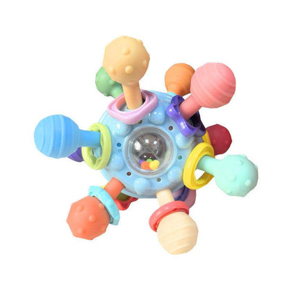 Colorful Baby Manhattan Finger Ball Rattle Toy for sensory and skill development.