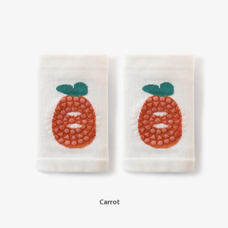 Carrot design Baby Knee Saver Sleeves for crawling protection.