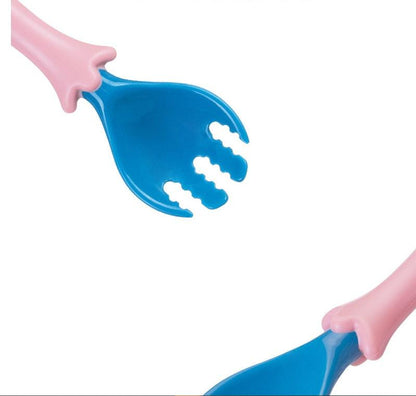 Baby Products To Learn Eat Curved Fork Spoon Cover - Avallex