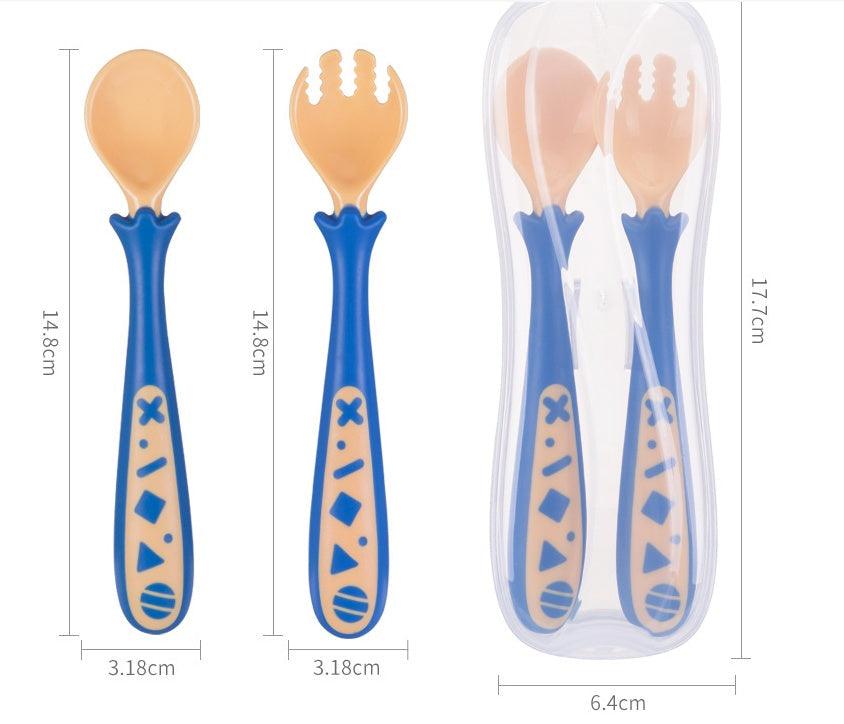 Baby Products To Learn Eat Curved Fork Spoon Cover - Avallex