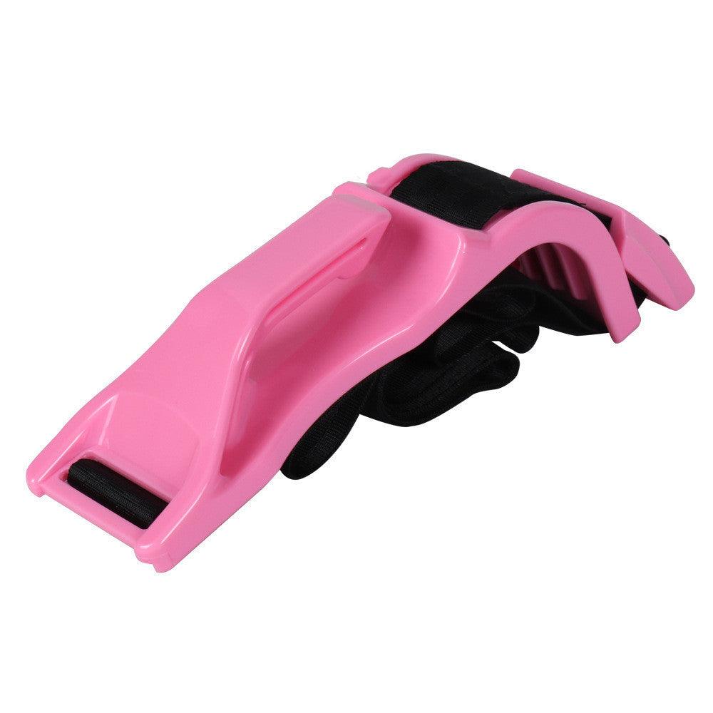 Pink pregnancy safety seat belt cover for car protection.