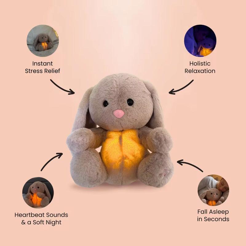 breathing rabbit soothing plush toy - calm