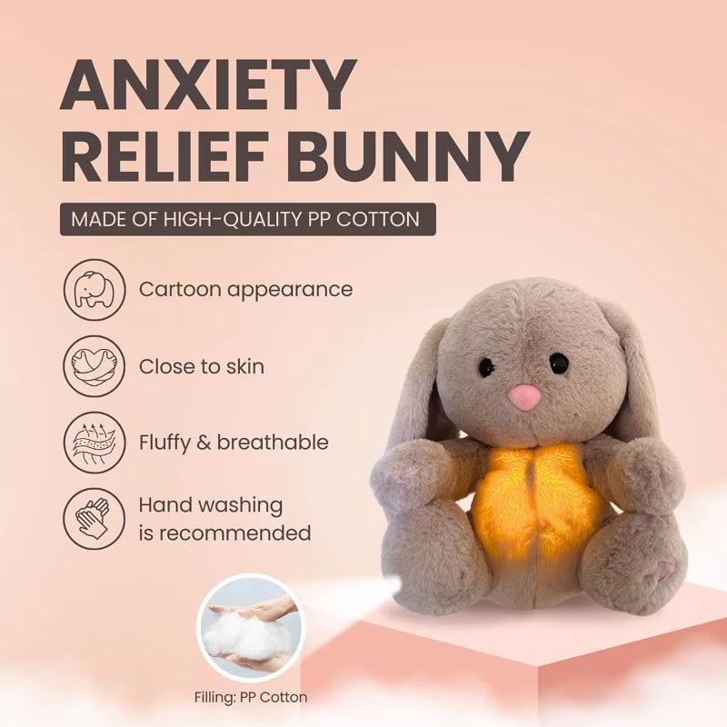 breathing rabbit soothing plush toy - calm