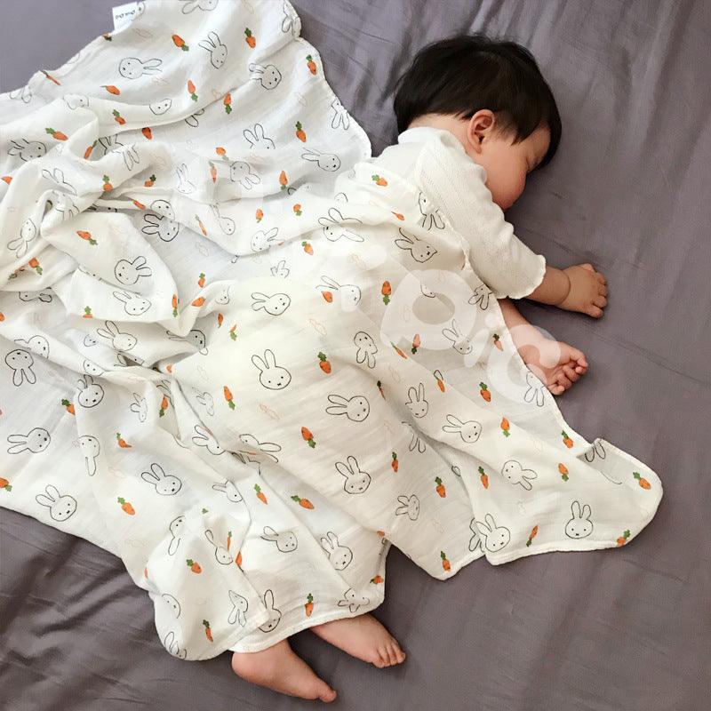 Cozy Cartoon Baby Wrap featuring playful patterns, perfect for multi-season use.