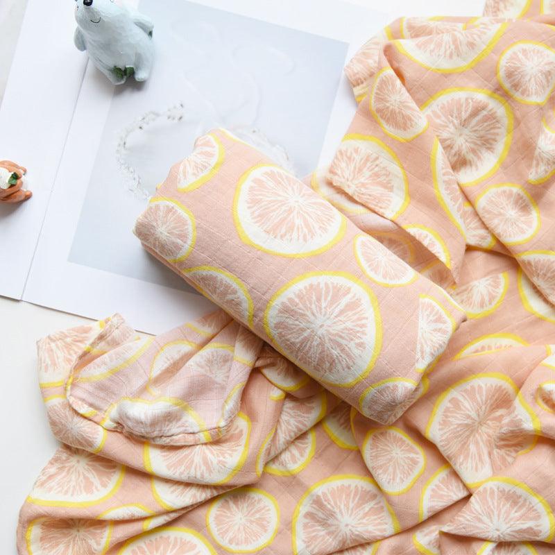 Cozy Cartoon Baby Wraps with citrus print design.