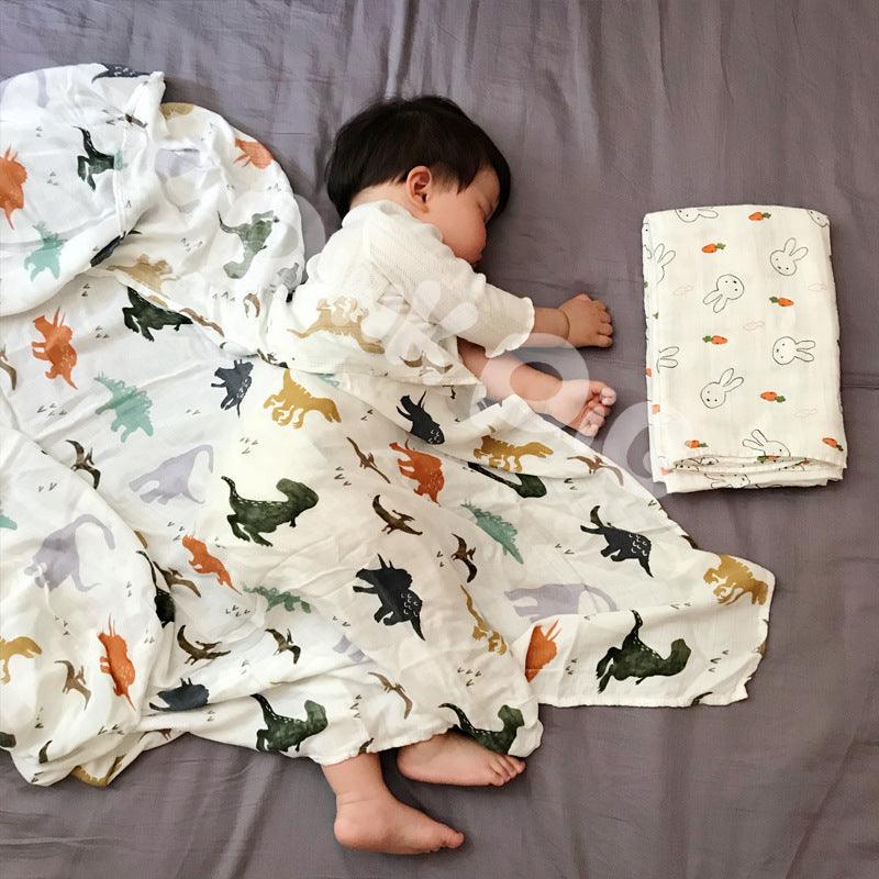 Cozy Cartoon Baby Wraps with animal print designs for multi-season use.