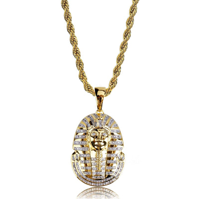 Hip Hop Egyptian Pharaon Pendant Necklace• Stylish European and American design 
• Made with high-quality copper material 
• Beautiful micro-inlay detailing 
Product Description: 
Add a touch of ancient elefashion jewelryavallexarrival hip hop jewelry icedavallex