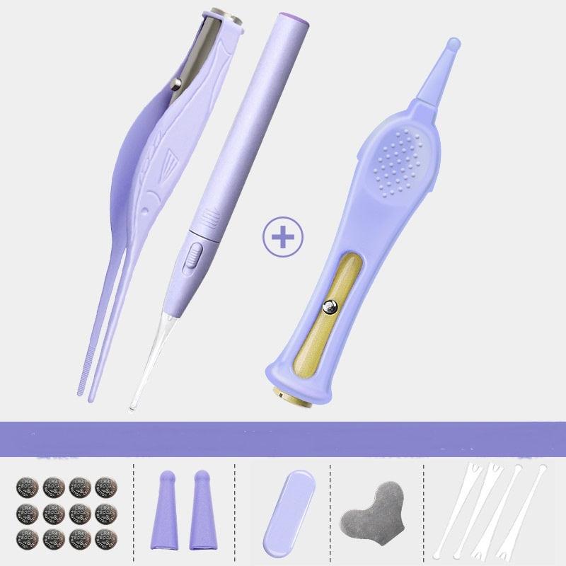 LumiNose Baby Cleansing Tool with LED light, soft grip, and multi-use design for gentle baby nose cleaning.