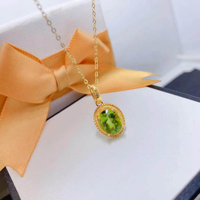 Olivine Geometry Pendant Necklace
 Product information:
 
 Treatment Process: Electroplating
 
 Color: gold, white gold
 
 Material: Silver
 
 Purity: 925 silver
 
 Shapes: Geometry
 
 Style: naturafashion jewelryavallexInlaid Natural Plain Olivine Pendant Necklaceavallex
