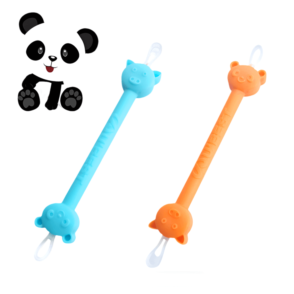 Silicone baby ear and nose clean stick with animal design, soft and safe for infants.