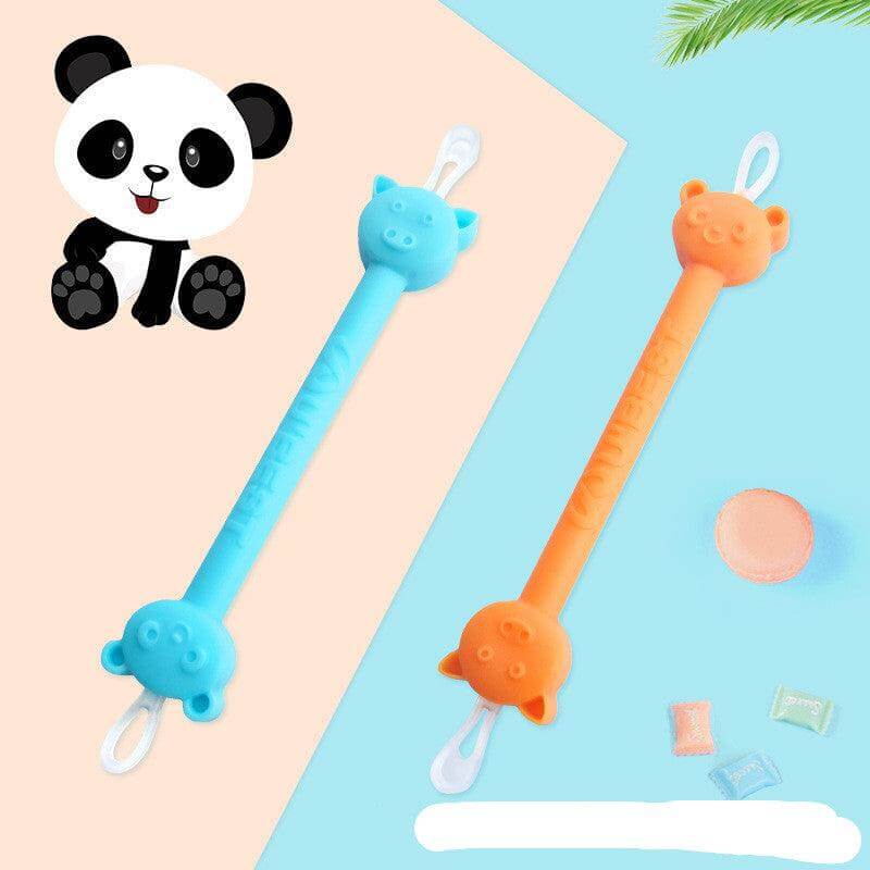 Silicone Baby Ear & Nose Clean Stick in blue and orange, safe and gentle cleaning tool.