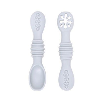 Silicone Baby Feeding Spoon Set with ergonomic design and soft, non-toxic silicone for easy, safe mealtimes.