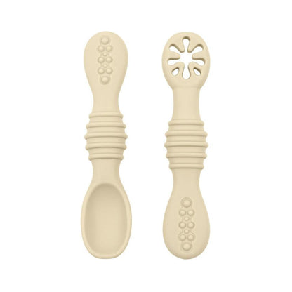 Silicone Baby Feeding Spoon Set for gentle mealtime, ergonomic design.