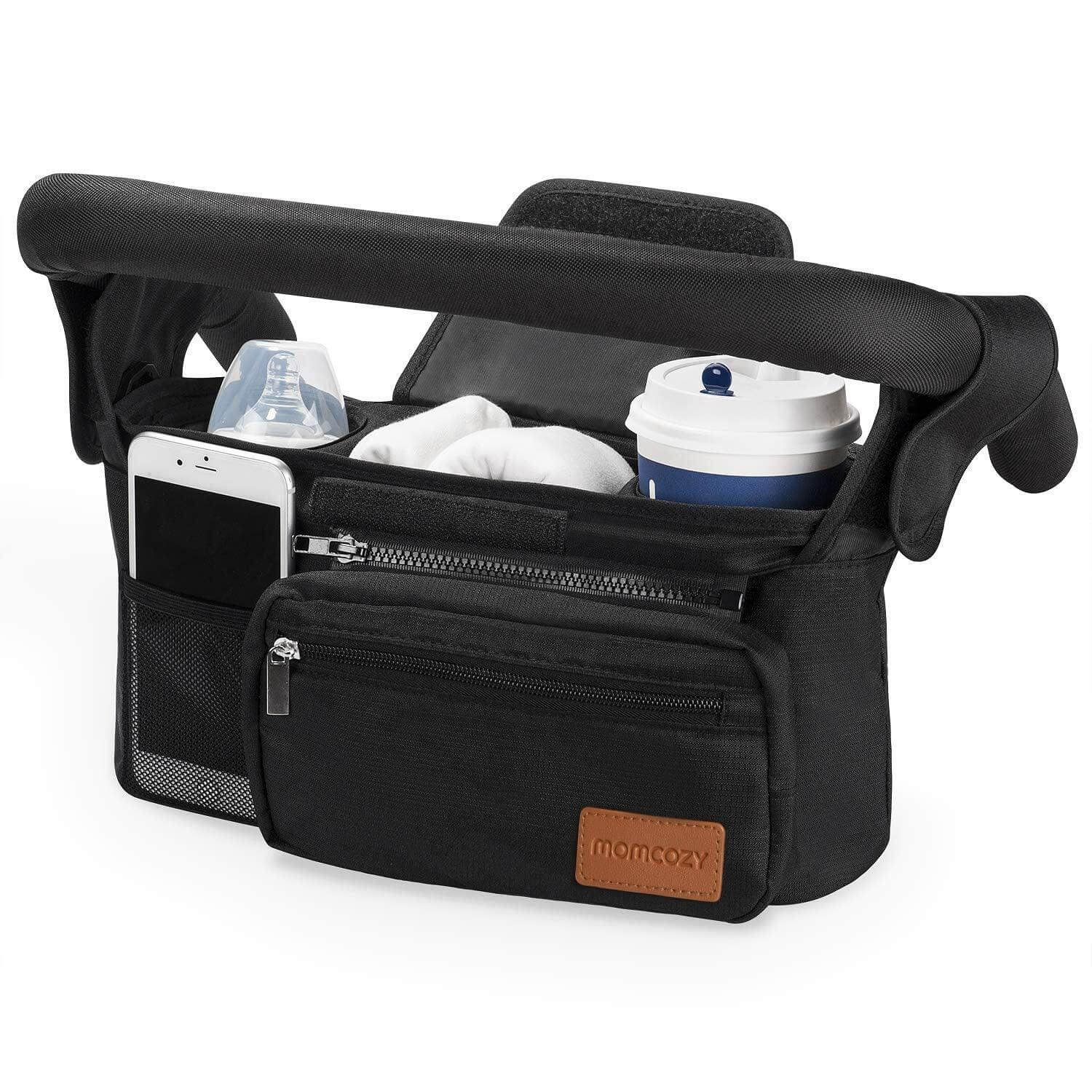 Ultimate Baby Stroller Organizer with multiple compartments, ideal for organizing baby essentials on the go.