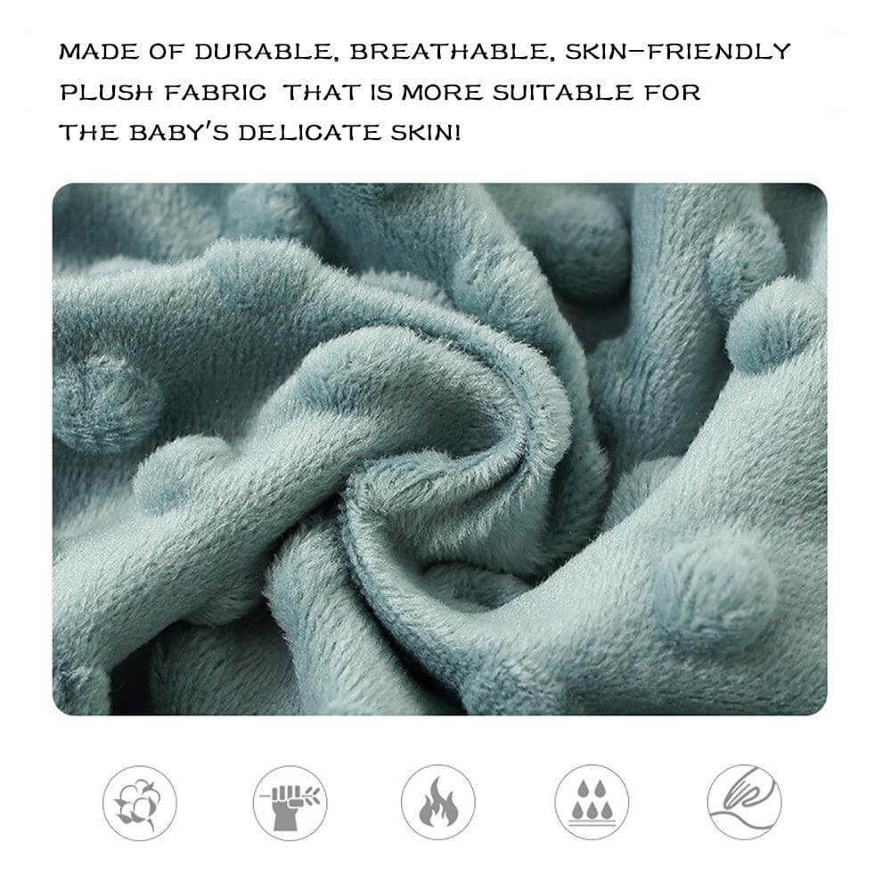 Ultra Soft Dotted Baby Blanket made of breathable, skin-friendly plush fabric.